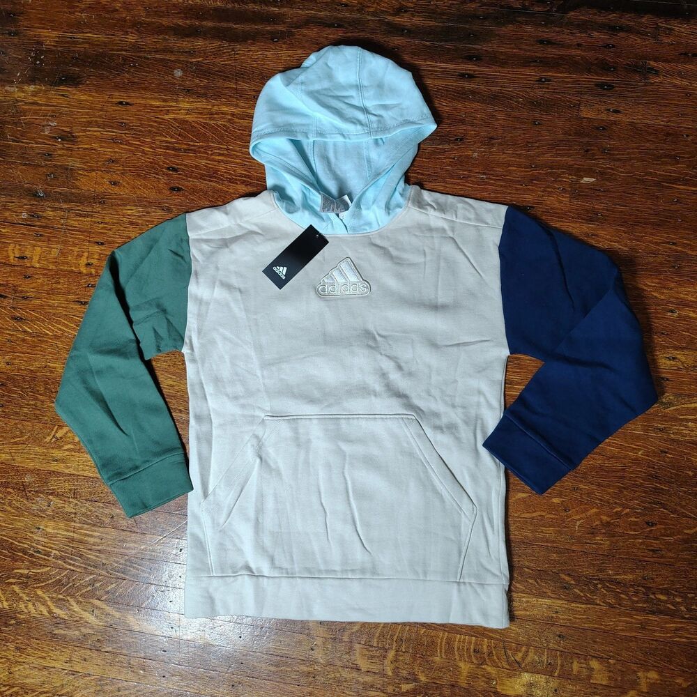 Adidas Boys Pullover Hoodie Color Block Size L(14/16)NWTS/T678